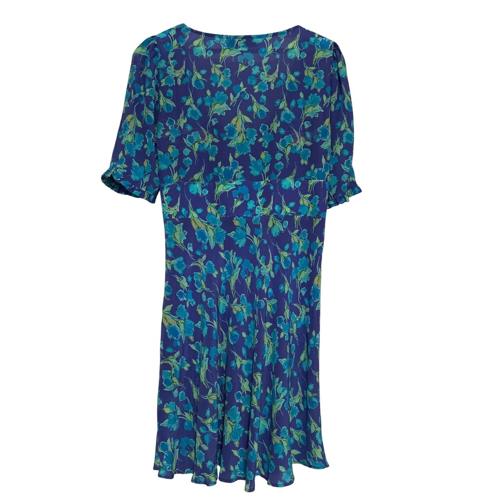 RIXO Lilita Floral Dress Short Sleeve Babydoll Sweetheart Neck 100% Silk Size 10 - Picture 5 of 7